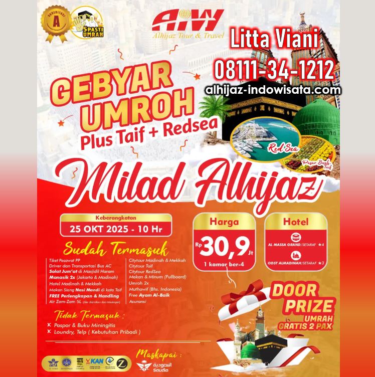 GEBYAR UMROH TAIF REDSEA MILAD ALHIJAZ 10 HARI OKTOBER