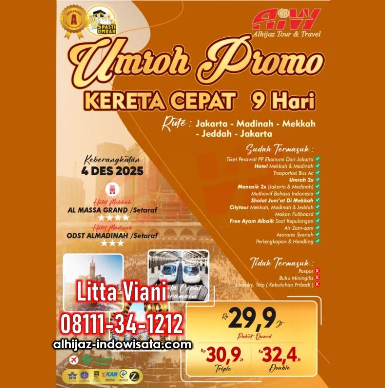 UMROH PROMO KERETA CEPAT 9 HARI