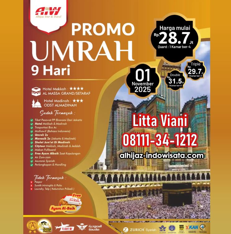 PROMO UMROH 9 HARI NOVEMBERR