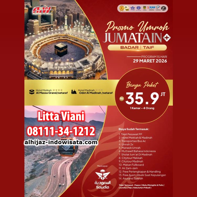 PROMO UMROH JUM'ATAIN BADAR THAIF 2026