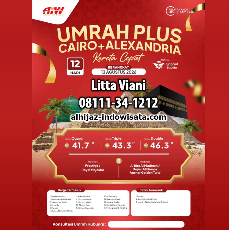 UMROH CAIRO ALEXANDRIA KERETA CEPAT 41,7 JUTA