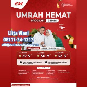 UMROH HEMAT 29,9 JUTA ALL IN 9 HARI SEPTEMBER 2026