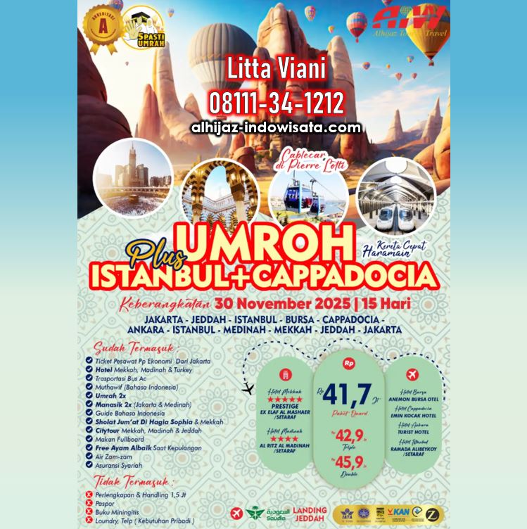 UMROH ISTANBUL CAPPADOCIA KERETA CEPAT 15 HARI NOVEMBER