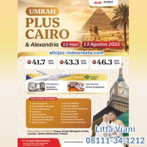 UMROH PLUS CAIRO ALEXANDRIA KERETA CEPAT 41,7 JT ALL IN 12 HARI AGUSTUS