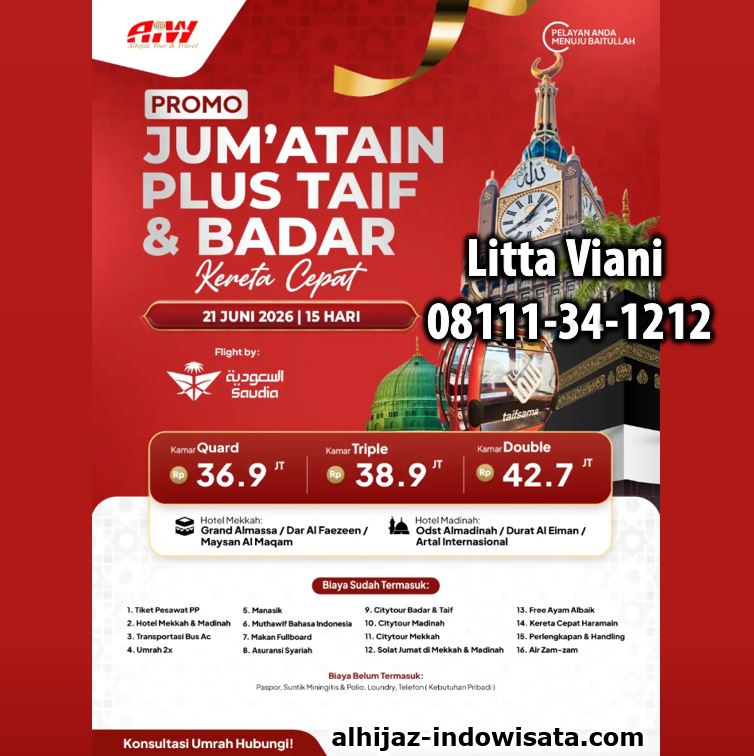 UMROH PROMO JUM'ATAIN TAIF BADAR KERETA CEPAT
