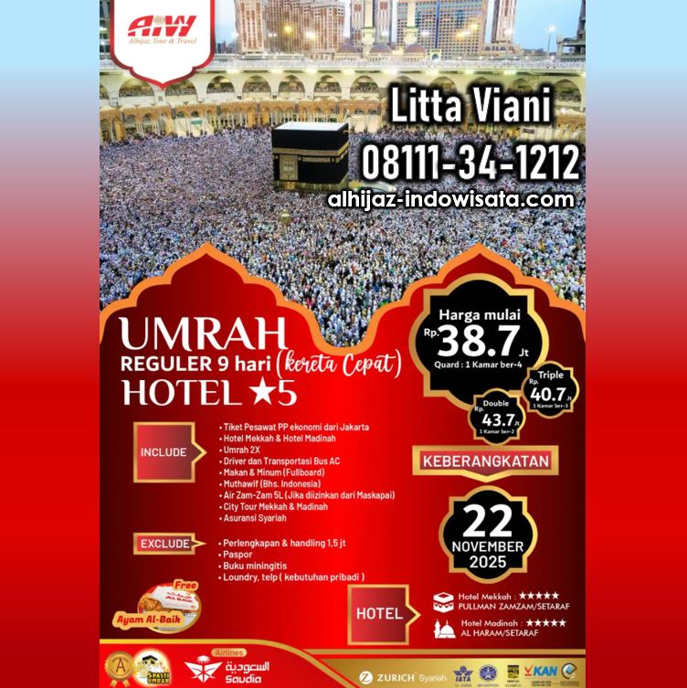 UMROH REGULER 9 HARI NOVEMBER 2025