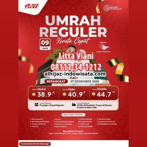 UMROH REGULER KERETA CEPAT 38,9 JUTA ALL IN DESEMBER 2026