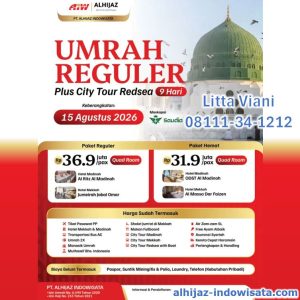 UMROH REGULER PLUS CITY TOUR REDSEA KERETA CEPAT PAKET REGULER DAN HEMAT AGUSTUS