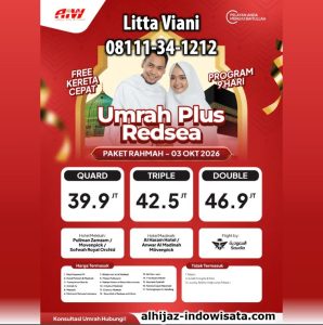 UMROH REGULER REDSEA KERETA CEPAT 39,9 JUTA ALL IN PAKET RAHMAH