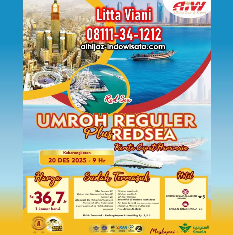 UMROH REGULER REDSEA KERETA CEPAT 9 HARI DESEMBER