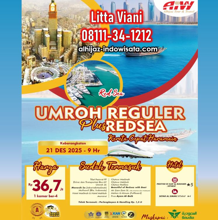 UMROH REGULER REDSEA KERETA CEPAT 9 HARI DESEMBER