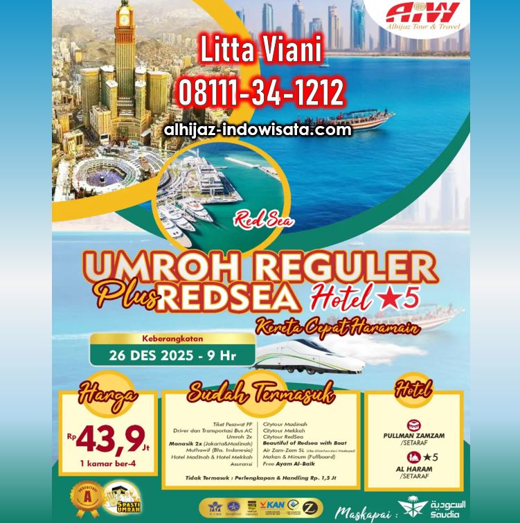 UMROH REGULER REDSEA KERETA CEPAT 9 HARI DESEMBER