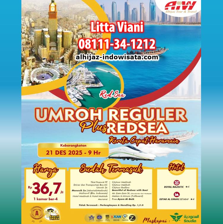 UMROH REGULER REDSEA KERETA CEPAT 9 HARI DESEMBER