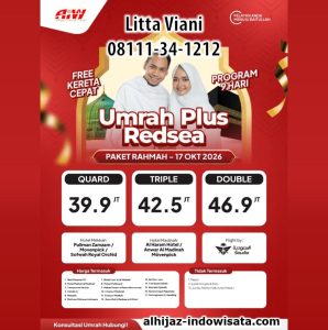UMROH REGULER REDSEA KERETA CEPAT PAKET RAHMAH 39,9 JUTA ALL IN OKTOBER 2026