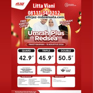 UMROH REGULER REDSEA KERETA CEPAT PAKET RAHMAH 42,9 JUTA ALL IN