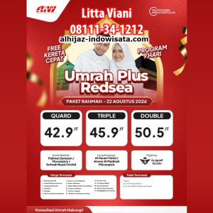 UMROH REGULER REDSEA KERETA CEPAT PAKET RAHMAH 42,9 JUTA ALL IN 9 HARI