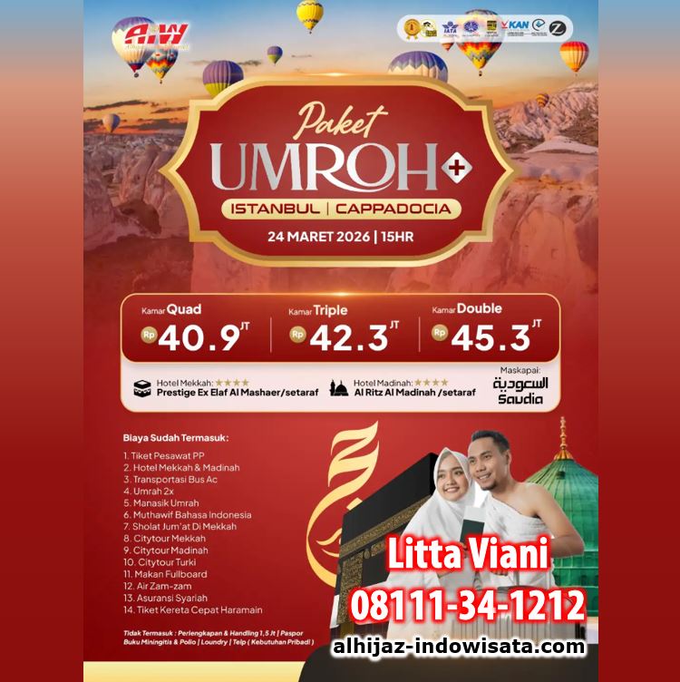 UMROH TURKI ISTANBUL CAPPADOCIA KERETA CEPAT 2026