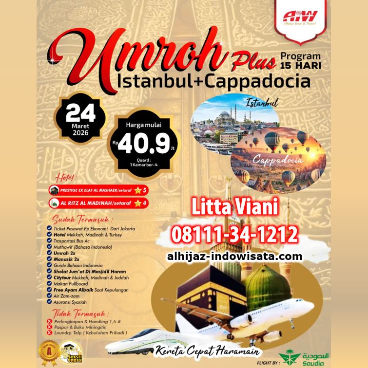UMROH TURKI ISTANBUL CAPPADOCIA KERETA CEPAT