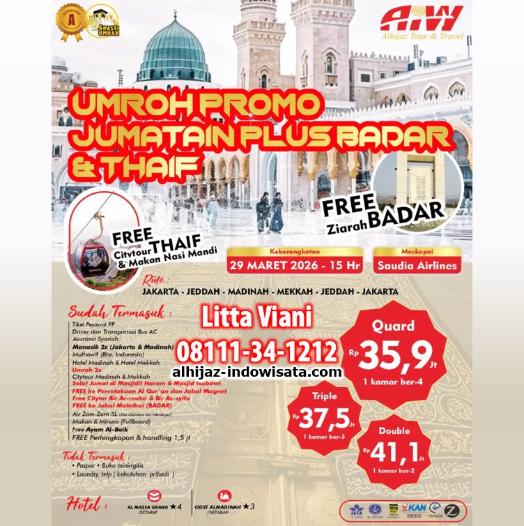 umroh promo jum'atain badar thaif