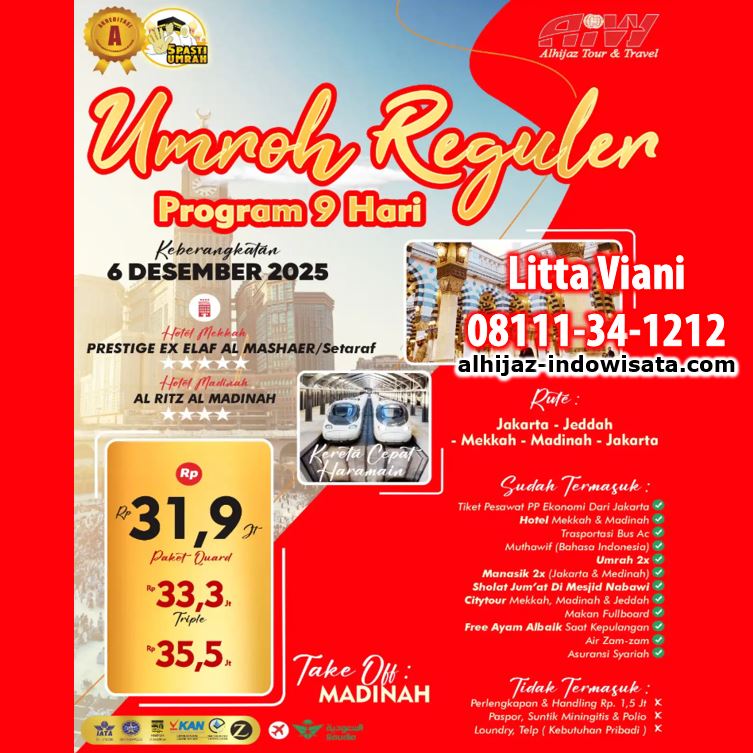 UMROH REGULER 9 HARI DESEMBER 2025
