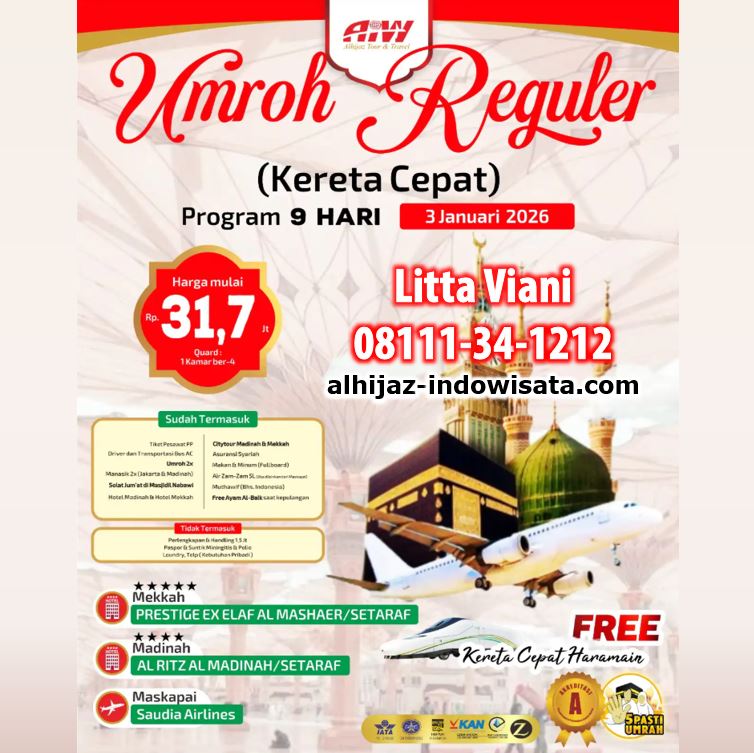 umroh reguler kereta cepat januari