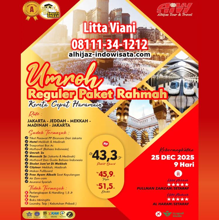 umroh reguler kereta cepat rahmah