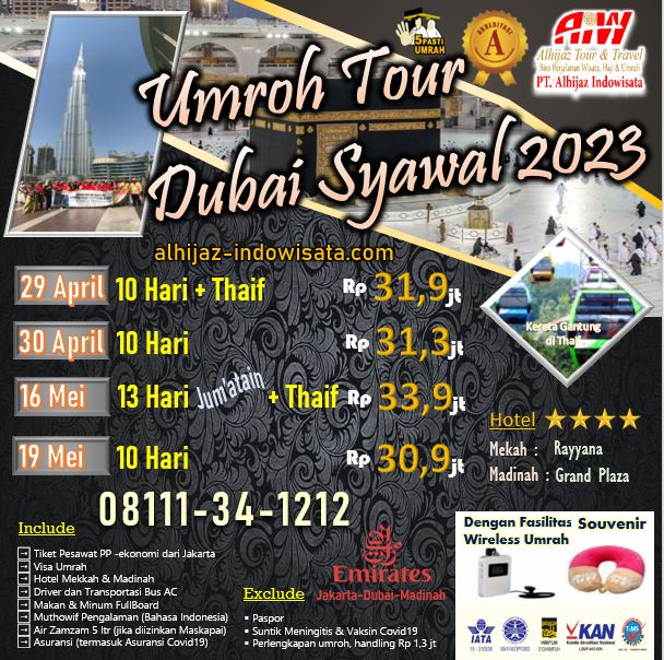 Umroh Tour Dubai Syawal 2023